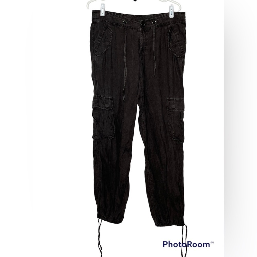 London Jean Brown Linen Cargo Pants Sz 6